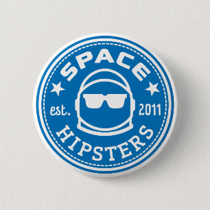 Macaron Rond 5 Cm Bouton Logo de Space Hipsters®