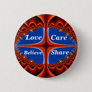 Macaron Rond 5 Cm Bouton Love_