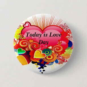 Macaron Rond 5 Cm Bouton Love Day_