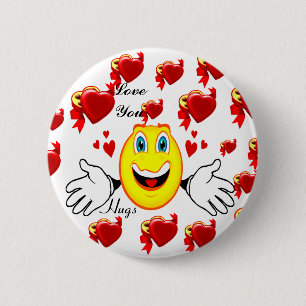 Macaron Rond 5 Cm Bouton Love & Hug_