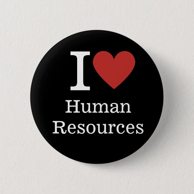 Macaron Rond 5 Cm Bouton ❤️ Love Human Resources Pin (Devant)