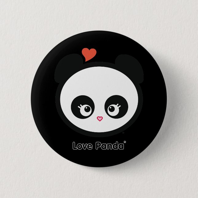 Macaron Rond 5 Cm Bouton Love Panda® (Devant)