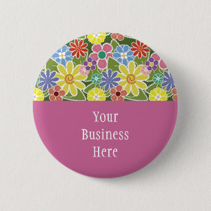 Macaron Rond 5 Cm Bouton lumineux floral d'amusement