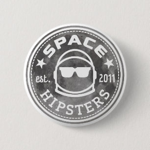 Macaron Rond 5 Cm Bouton lunaire de Hipsters® Apollo 50 de l'espace