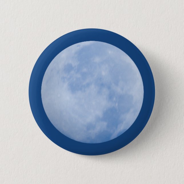 Macaron Rond 5 Cm Bouton Lune bleue (Devant)