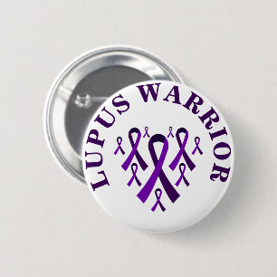 Macaron Rond 5 Cm Bouton Lupus Warrior Purple Awareness Ribbon