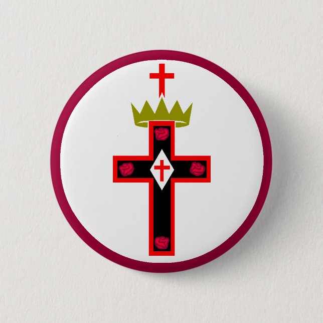 Macaron Rond 5 Cm Bouton maçonnique de société de Rosicrucian (Devant)