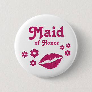 Macaron Rond 5 Cm Bouton "Maid of Honor" - boutons de bachelorette p