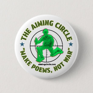 Macaron Rond 5 Cm Bouton "Make Poems, not War"