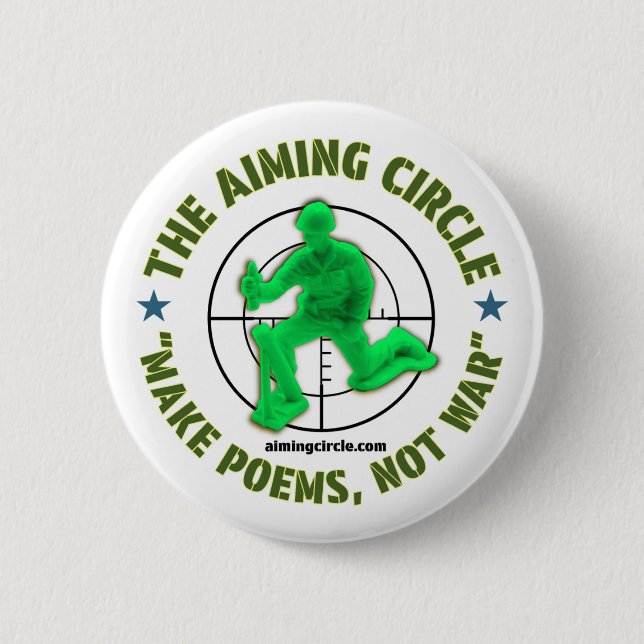 Macaron Rond 5 Cm Bouton "Make Poems, not War" (Devant)