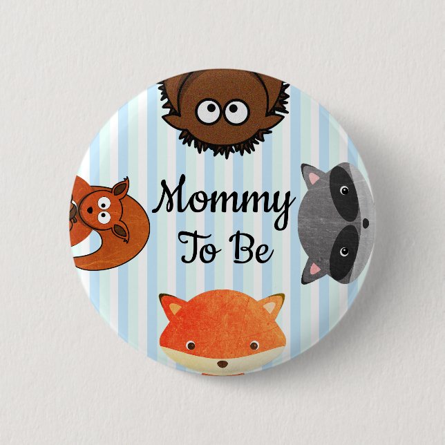 Macaron Rond 5 Cm Bouton Maman à être Baby shower (Devant)