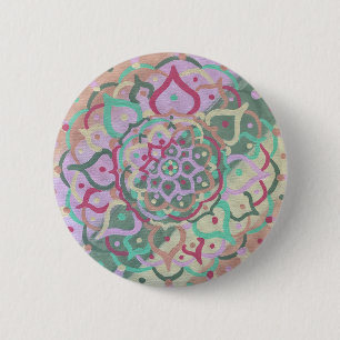 Macaron Rond 5 Cm Bouton Mandala
