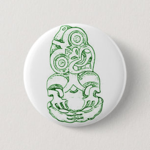 Macaron Rond 5 Cm Bouton maori de croquis de Hei-Tiki