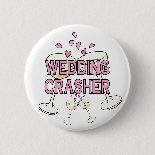 Macaron Rond 5 Cm Bouton : Mariage Crasher (Devant)