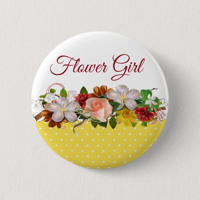 Macaron Rond 5 Cm Bouton Mariage de bouquet floral Flower Girl (Devant)