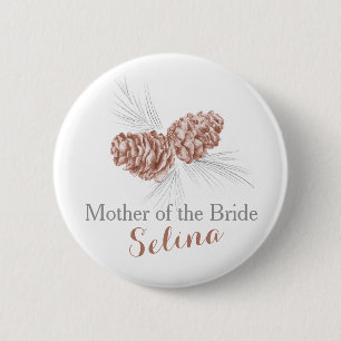 Macaron Rond 5 Cm Bouton mariage de la mère du cône de pin de la mar