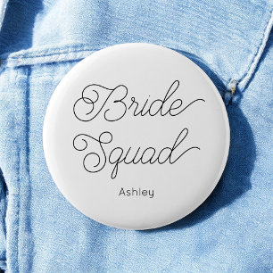 Macaron Rond 5 Cm Bouton Mariage noir blanc de l'équipe de mariée
