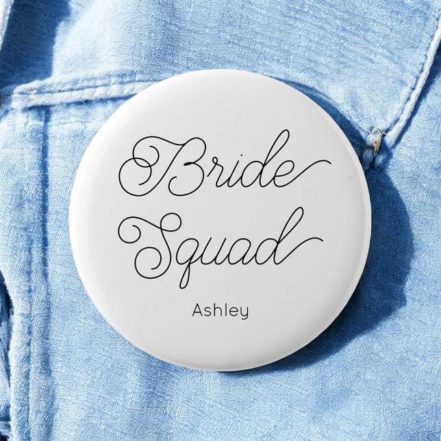 Macaron Rond 5 Cm Bouton Mariage noir blanc de l'équipe de mariée (Créateur téléchargé)