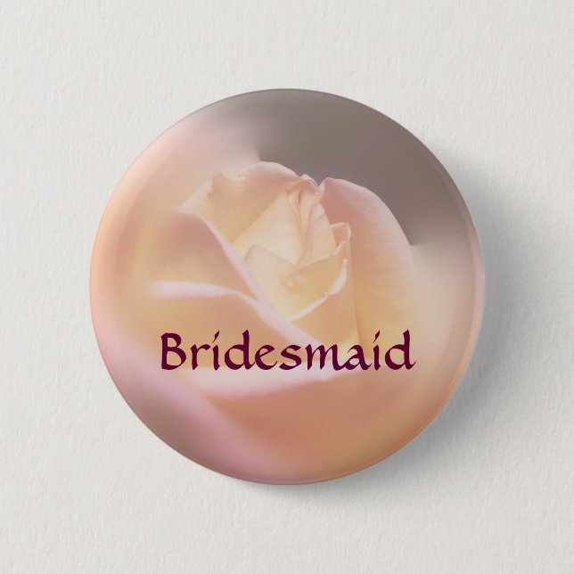 Macaron Rond 5 Cm Bouton Mariage Rose Bridesmaid (Devant)