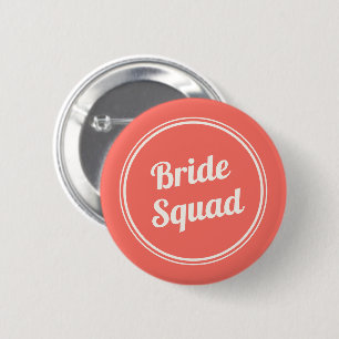 Macaron Rond 5 Cm Bouton Mariée Équipe Corail Rouge Rétro
