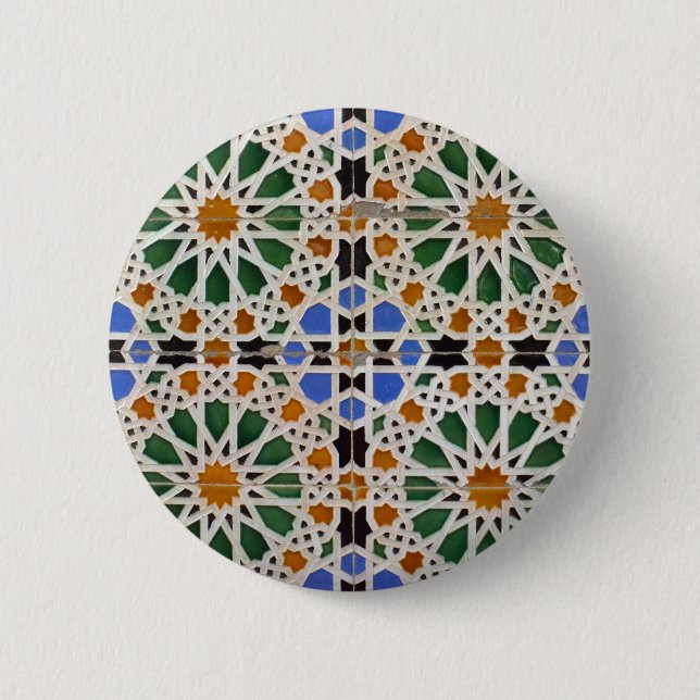Macaron Rond 5 Cm Bouton marocain de mosaïque (Devant)