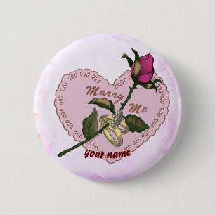 Macaron Rond 5 Cm Bouton Marry Me mariage