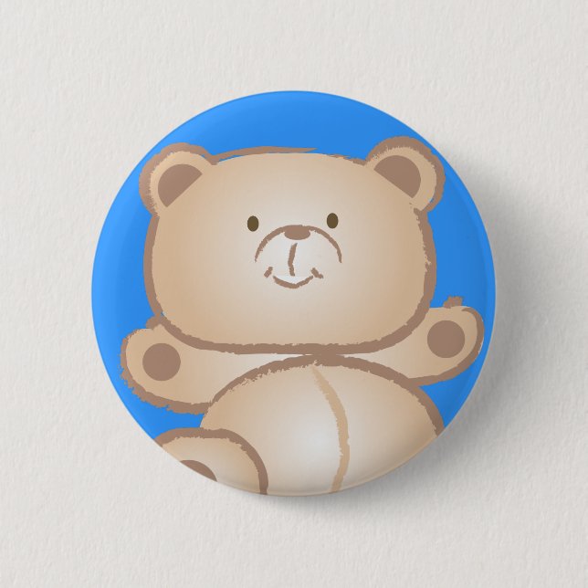 Macaron Rond 5 Cm bouton masculin d'ours (Devant)
