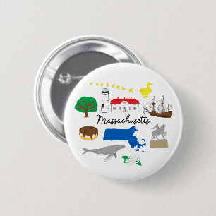 Macaron Rond 5 Cm Bouton Massachusetts