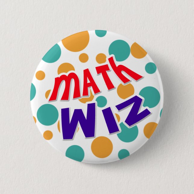 Macaron Rond 5 Cm Bouton Math Wiz (Devant)
