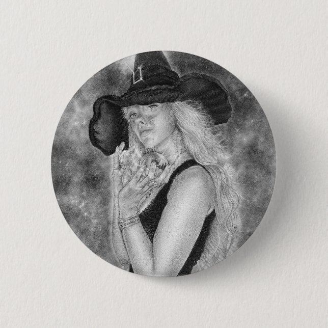 Macaron Rond 5 Cm Bouton mauvais de sorcière (Devant)