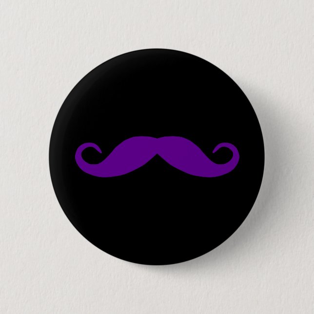 Macaron Rond 5 Cm Bouton mauve de moustache (Devant)