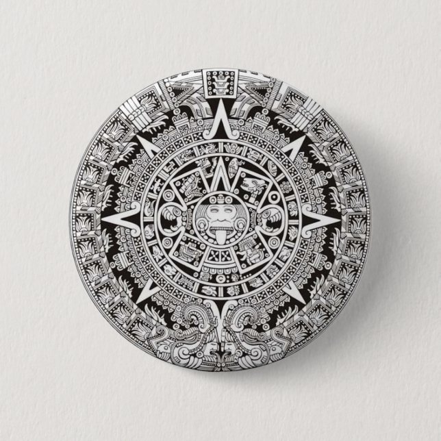 Macaron Rond 5 Cm Bouton maya de calendrier (Devant)