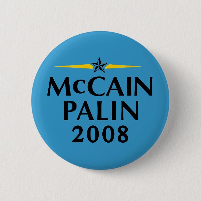 Macaron Rond 5 Cm Bouton McCain Palin 2008 (Devant)