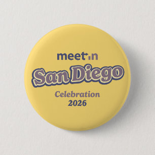 Macaron Rond 5 Cm Bouton Meet-in San Diego 2026 - fond clair