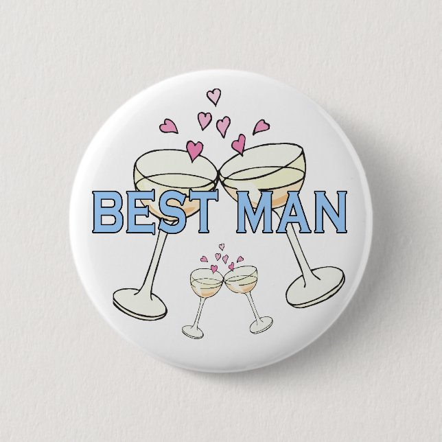 Macaron Rond 5 Cm Bouton : Meilleur homme (Devant)