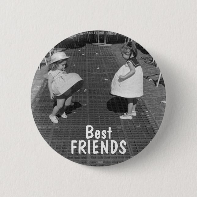 Macaron Rond 5 Cm Bouton Meilleurs amis (Devant)