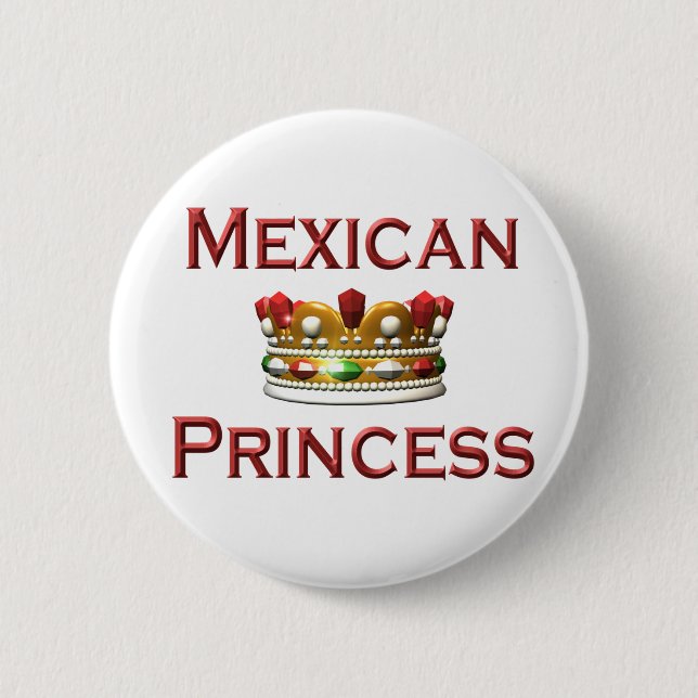 Macaron Rond 5 Cm Bouton mexicain de princesse (Devant)