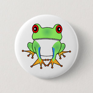 Macaron Rond 5 Cm Bouton mignon de bande dessinée de grenouille