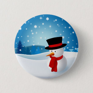 Macaron Rond 5 Cm Bouton mignon de bonhomme de neige