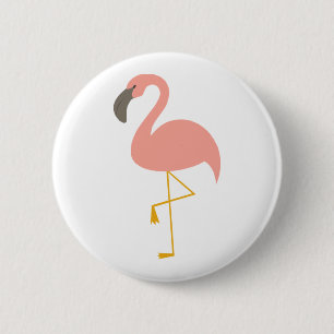 Macaron Rond 5 Cm Bouton mignon de Flamant rose