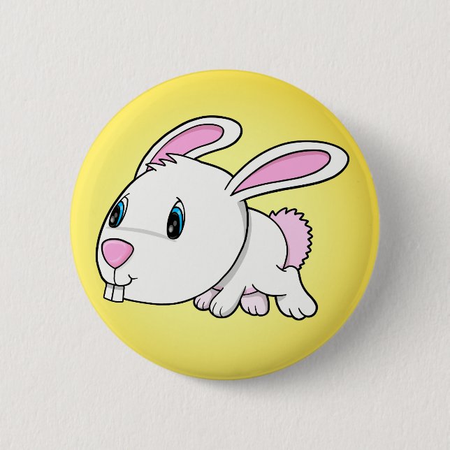 Macaron Rond 5 Cm Bouton mignon de lapin de Pâques (Devant)