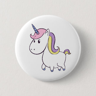 Macaron Rond 5 Cm Bouton mignon de licorne d'arc-en-ciel pour des