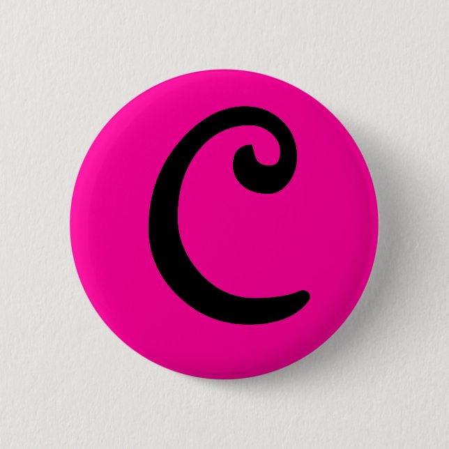 MACARON ROND 5 CM BOUTON MIGNON DE MONOGRAMME DE "C" (Devant)