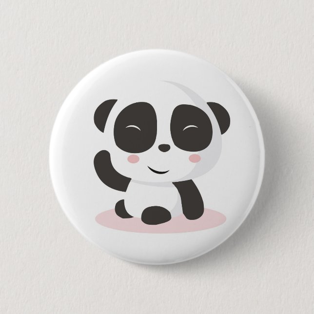 Macaron Rond 5 Cm Bouton mignon de motif de panda (Devant)