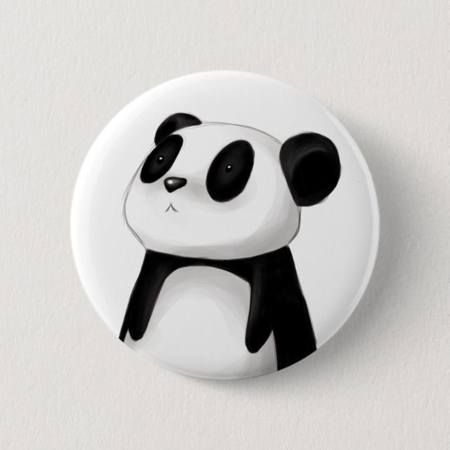 Macaron Rond 5 Cm Bouton mignon de panda (Devant)