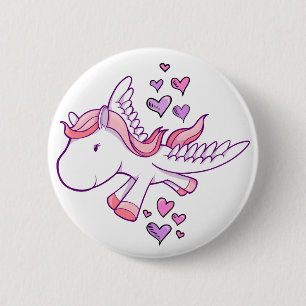 Macaron Rond 5 Cm Bouton mignon de Pegasus de bébé