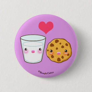 Macaron Rond 5 Cm Bouton mignon de Pinback de lait et de biscuit