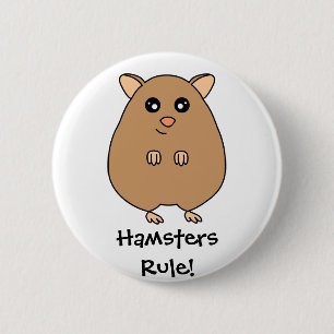 Macaron Rond 5 Cm Bouton mignon de règle de hamsters de bande