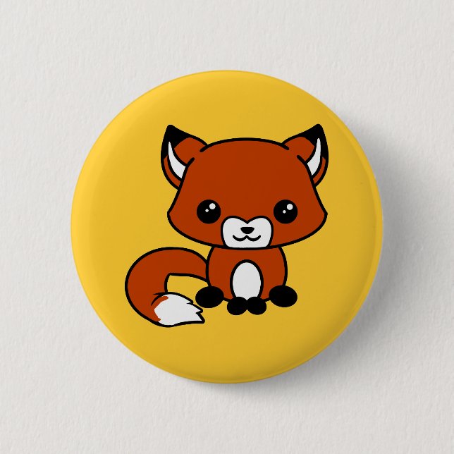 Macaron Rond 5 Cm Bouton mignon de renard (Devant)