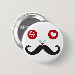 Macaron Rond 5 Cm Bouton mignon de vacances de moustache d'amusement